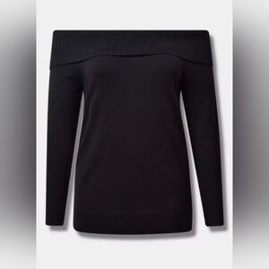 Torrid Pullover Off Shoulder Sweater in black